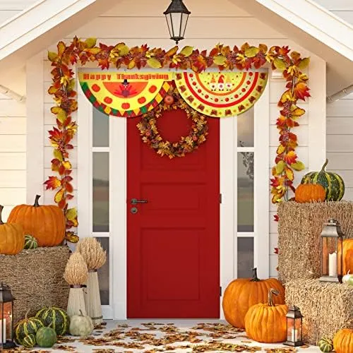 8 Banderines De Otoño De Acción De Gracias Para Decoración Y