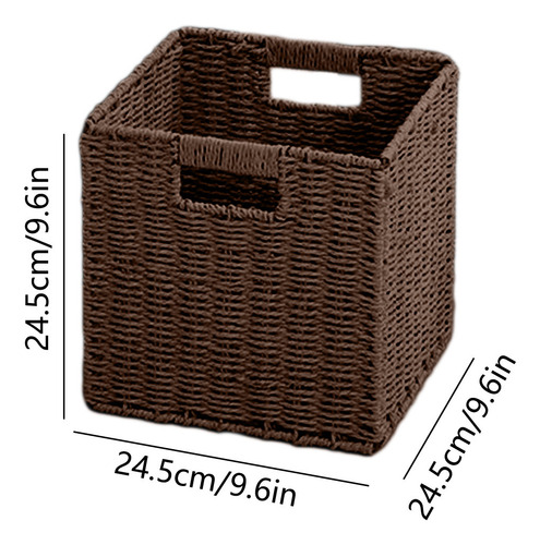 Cesta De Armazenamento Dobrável Em Tecido De Rattan De Imita