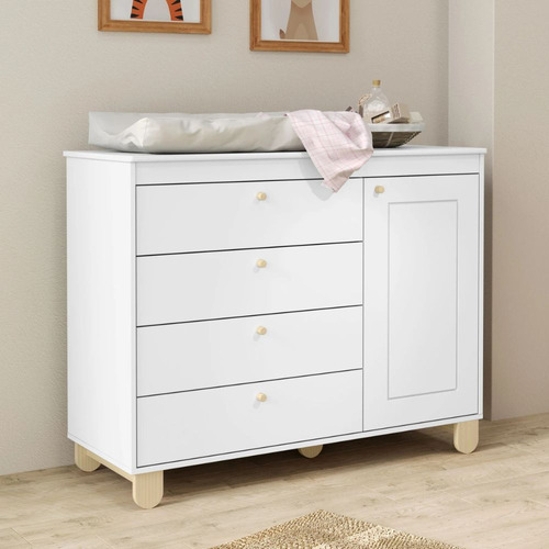 Comoda Cajones Y Puerta Dormitorio Infantil Bebe - Lcm