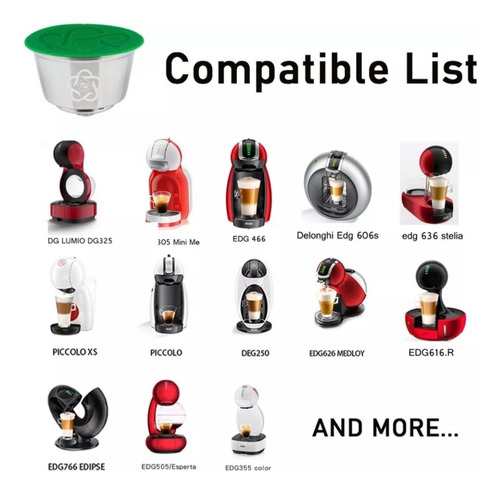 Cápsula Café Tapa Leche Recargable Reutilizable Dolce Gusto