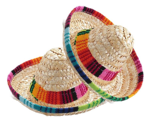 2 Sombreros De Paja Para Mascotas, Gorro Mexicano, Colorido 