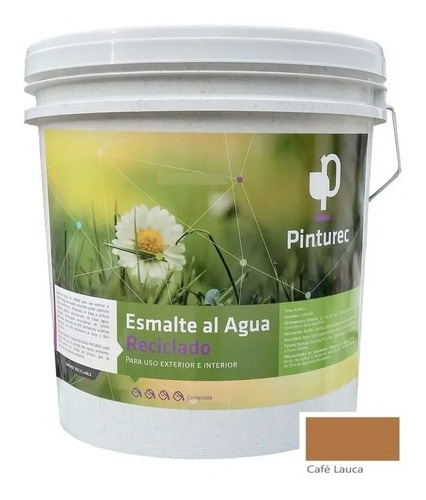 Esmalte Al Agua Reciclado Pinturec Café Lauca 4 Galones