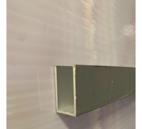 Perfil U De Aluminio 14x25mm Anodizado Nat. Largo X 6 Metros