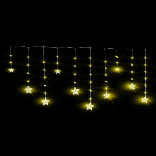 Serie Navideña Cascada De Estrellas Led Luz Cálida 3.5mts