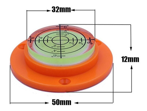 Imagem 2 de 3 de Nível Bolha Redondo Verde C/ Base 50mm X 12mm Preto