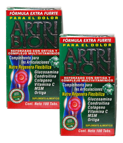 Artri Bion Forte Verde 2pz 100tab 500mg C/u Con Ajo Rey