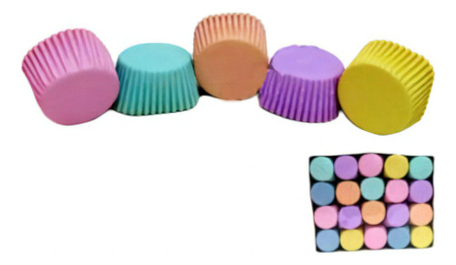 Pirotin Cupcake Nº8 Multicolor Pasteles Caja X 500