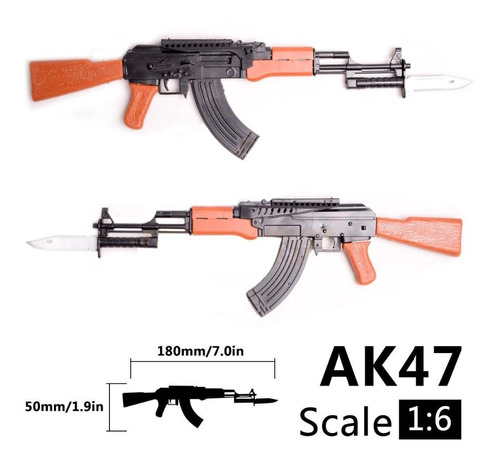 Armas De Ensamblar Escala 1:6 - Fusil De Asalto Ak47 - 18cm.