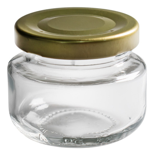 Frasco De Vidrio 2 Oz 60 Ml 60 Pz Color Dorado
