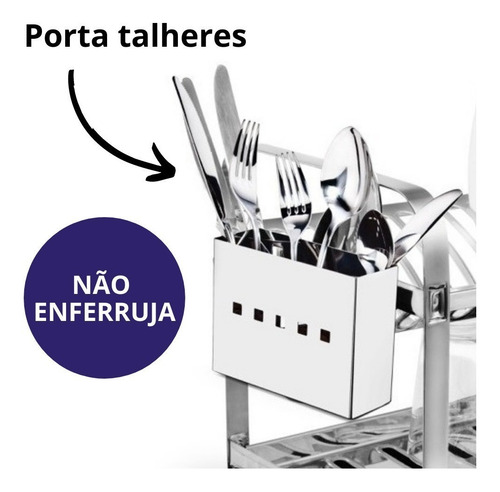 Imagem 5 de 7 de Escorredor De Louças Modelo Em Aço Inox- Envio Imediato