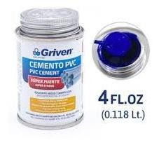 Pega Cemento Soldadura Pvc, Azul Agua Fría 1/32 Griven