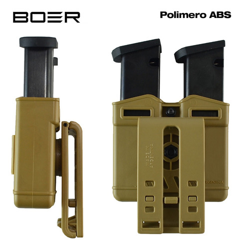 Imagen 5 de 10 de Funda Pistolera Boer Nivel2 Bersa Porta Cargador Doble Univ