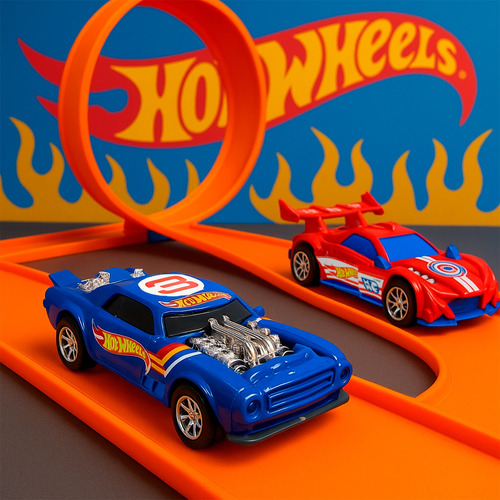 Carrinho Fast Racer Hot Wheels Fricção Com Som E Farol