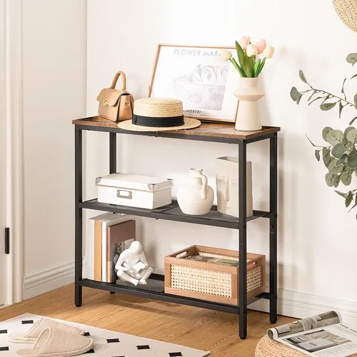 Hoobro 29.5 Mesa Consola Estrecha, Mesa De Entrada De 3 Niv
