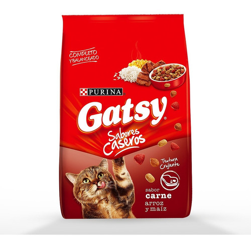 Imagen 1 de 2 de Alimento Para Gato Concentrado Carne Y Arroz Gatsy 500g