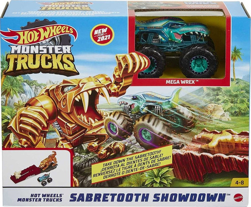 Imagen 1 de 7 de Pista Hot Wheels Pista Monster Truck Sabretooth Showdown