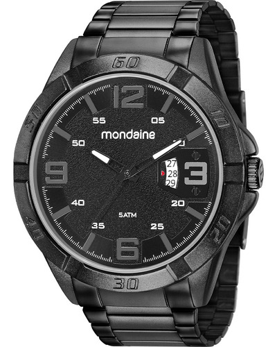 Relogio Mondaine Masculino Aço Preto Original 53834gpmvpe3