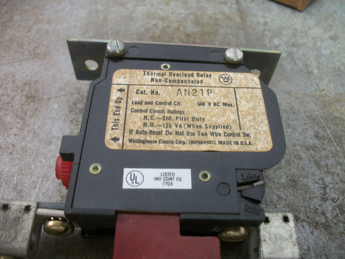 Westinghouse Size 2 Thermal Overload Relay An21p Nib Ddl
