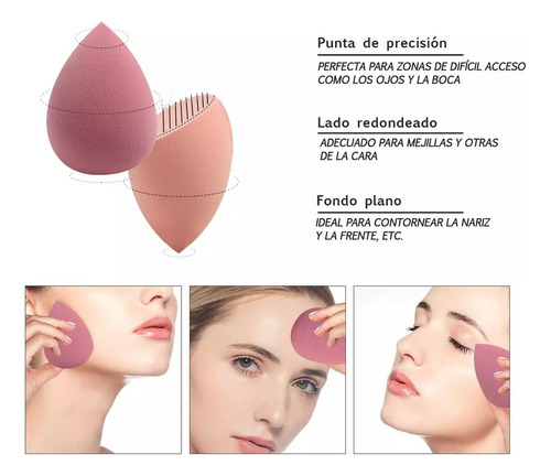 Set De Esponja Para Maquillaje Con Brocha Kabuki Y Limpiador
