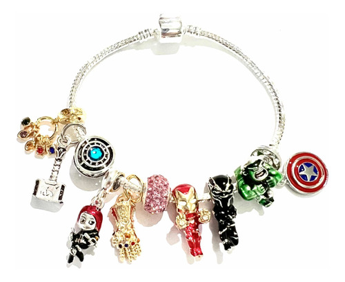 Pulsera Avenger Compatible Con Pandor Super Heroes Swarovsky