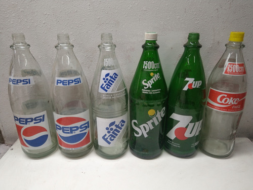 Botellas Antiguas Gaseosas Vacías 1500cc Coca, Fanta Sprite (Usado)