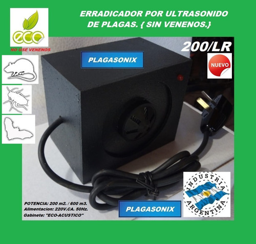 Imagen 3 de 9 de Kit 3 Erradicadores Ultrasonido De Ratas 200/lr Plagasonix