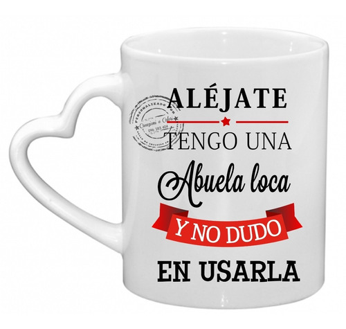 Tazas Personalizada Asa De Corazon Regalos Día Abuelos 