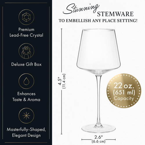Elixir Glassware Juego De Copas De Vino Tinto Modernas De 2-