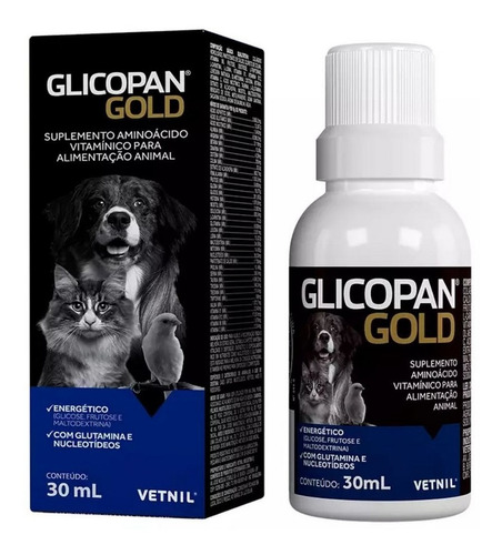 Suplemento Vitamínico Para Cães Glicopan Gold 30ml Vetnil