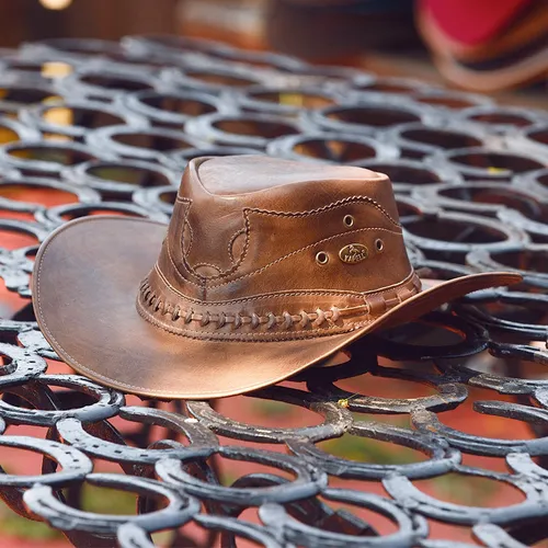Chapeu Country Unissex Em Couro Legítimo Várias Cores Kapell