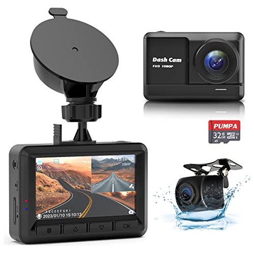 Dash Cam Frontal Y Trasera, Cámara De Tablero Full Hd ...