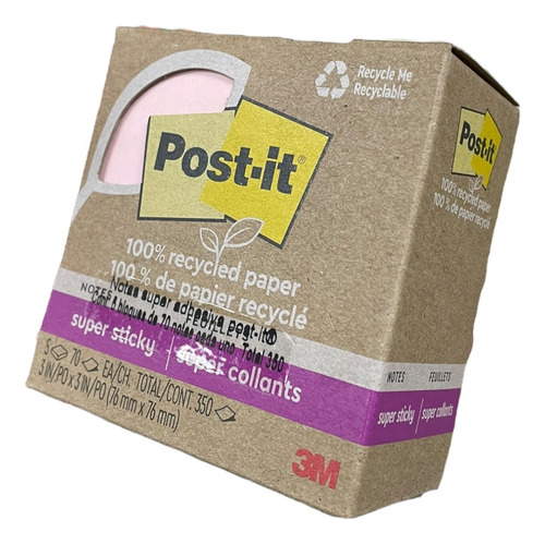 Post-it Notas Super Adhesivas Pastel Papel 100% Reciclado