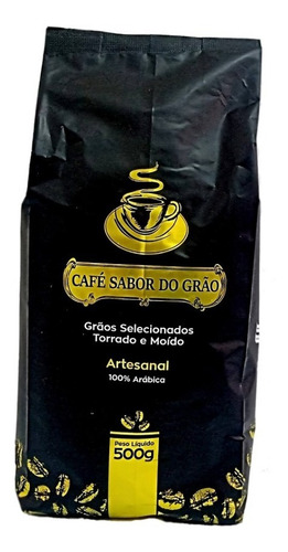 Café Torrado Moído Pó Artesanal Sabor Do Grão Pacote 500g