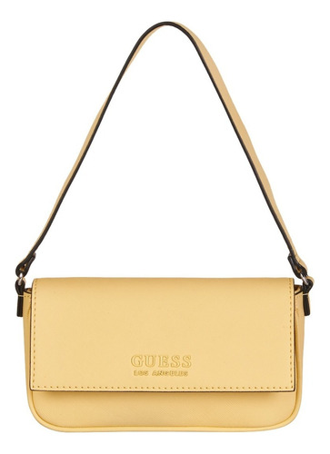 Bolsa Crossbody Guess Con Logo Estampado Para Mujer Acabado De Los Herrajes Niquel Color Amarillo Color De La Correa De Hombro Amarillo Diseño De La Tela Liso