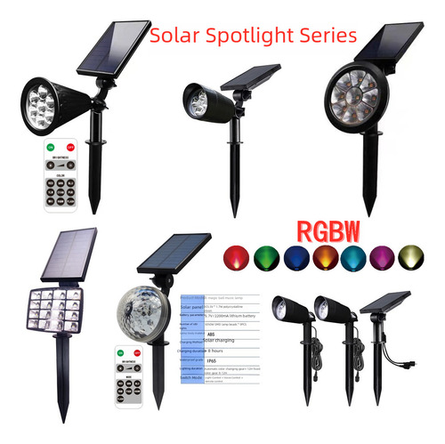 -lámpara Solar 4 Orificios 12 Led Luz Cálida Cambia Color-