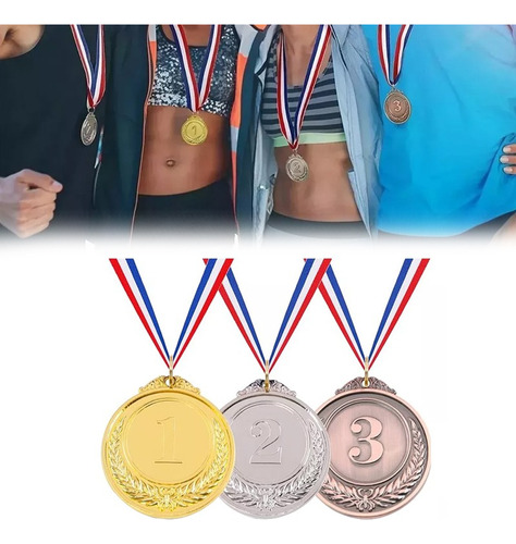 3pzs Medallas Deportivas De Oro/plata/bronce Para Ganadores