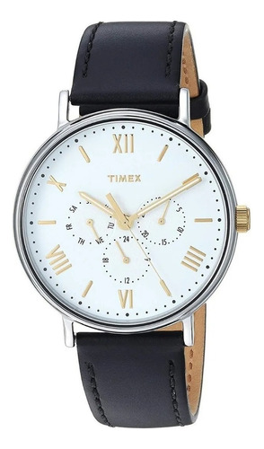 Reloj Timex Hombre Tw2r80500 Southview Cuero Casio Centro Color De La Malla Negro Color Del Bisel Plateado Color Del Fondo Blanco
