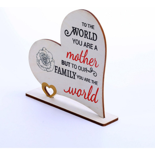 Ornamento Con Forma De M Para El Día De La Madre, De Madera,