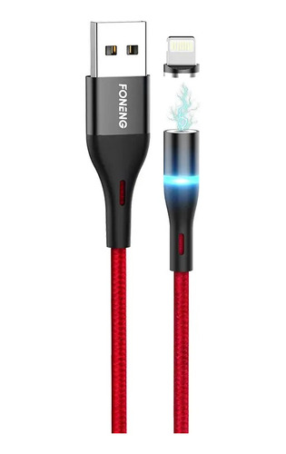 Cable iPhone X30 1mt Magnetico/led Foneng