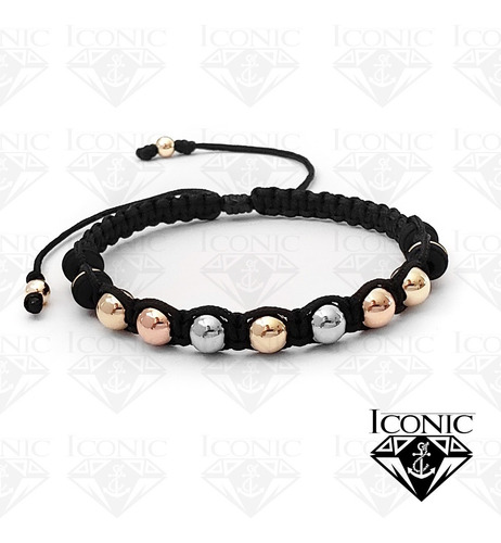 Pulsera Tejida Neopreno Oro Laminado 18k Iconic Store