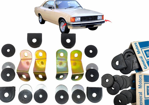 Suportes Borracha Parachoque Chevette Marajo Opala 80 82 Kit