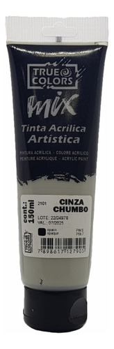 Tinta Acrílica Artistica Mix True Colors 150ml 2101 Cinza Ch