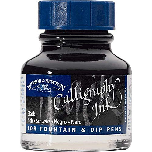 Botella De Tinta De Caligrafía Winsor & Newton, 30 Ml, Negro