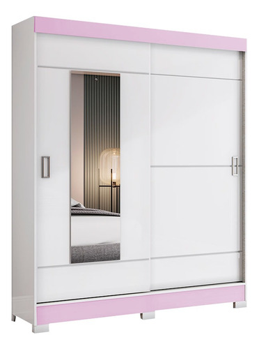 Imagen 3 de 7 de Ropero Placard Dormitorio 2 Puertas Corredizas Espejos