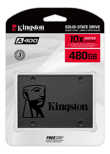 Unidad De Estado Solido Kingston A400, 480gb, Sata 6gb/s, 2.