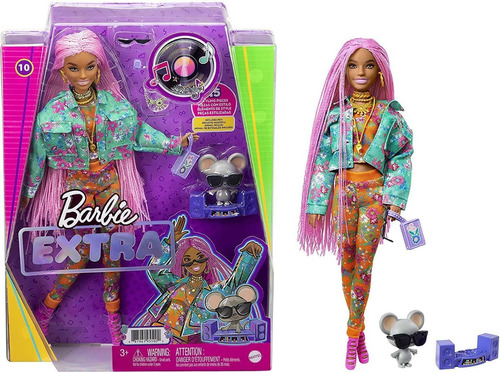 Muñeca Barbie Extra #10 Articulada + Mascota Orig. Mattel 