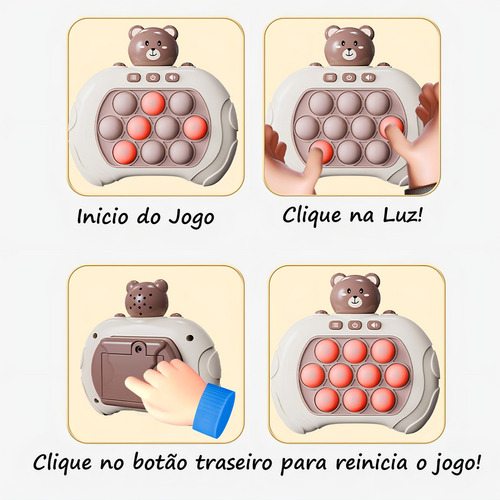 Pop It Electronic con sonido educativo antiestrés con el color de un oso