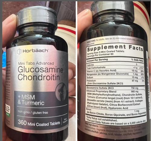 Suplemento  Glucosamine Chondroitin 360 Capsulas  