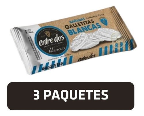 Imagen 1 de 7 de Galletas Bañadas Chocolate Blanco X 3 Paquetes. Entre Dos.