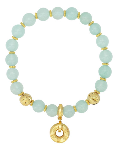 Zenbless Jade Pulsera Feng Shui Pulsera Para Mujer 18k Chapa